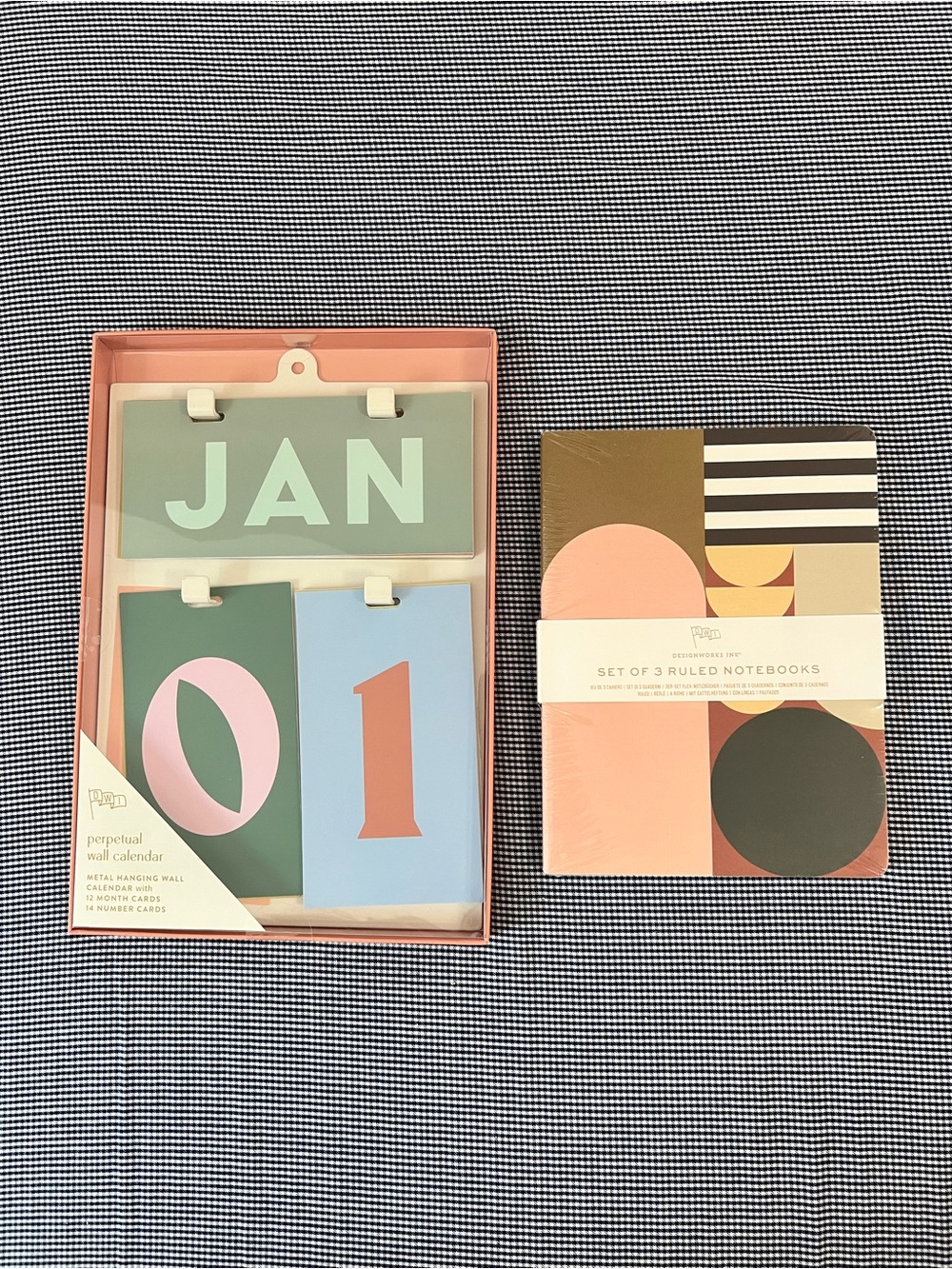 DesignWorks Ink - New Perpetual Wall Calendar & Geometric Notebooks Set